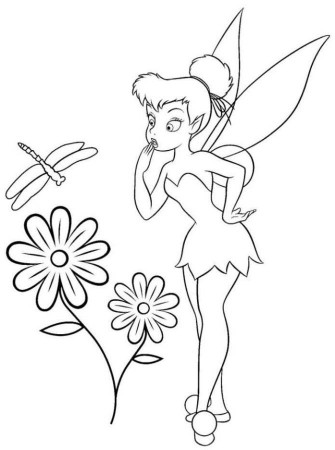 Print Tinkerbell Watch Dragonfly Coloring Pages or Download 