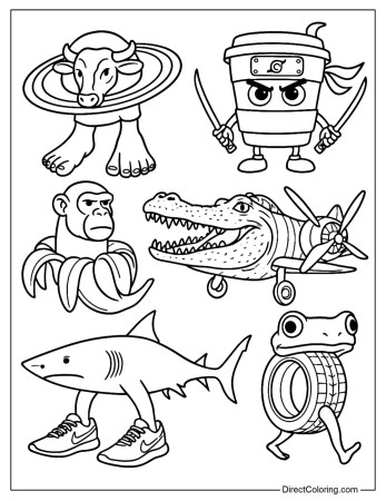 brain rot coloring pages