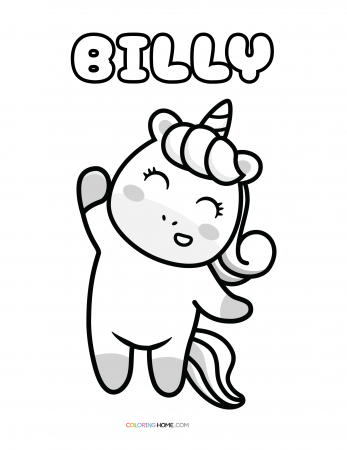 Billy unicorn coloring page