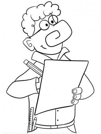 Engineer Writing Coloring Page - Free Printable Coloring Pages for Kids