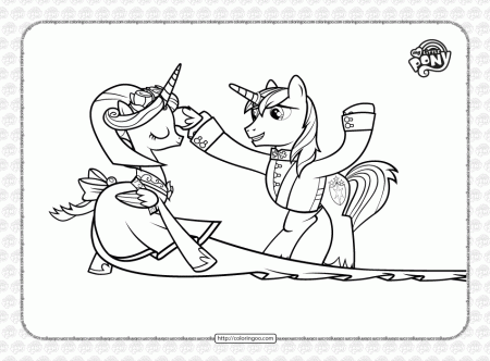 MLP Princess Cadance and Shining Armor Coloring Page