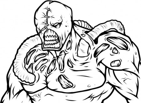 Nemesis Resident Evil Coloring Page - Free Printable Coloring Pages for Kids