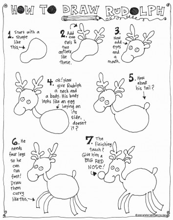 How to Draw Rudolph the Red Nosed Reindeer | Skip To My Lou