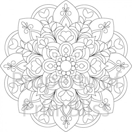 19. Flower Mandala Printable Coloring Page. - Etsy