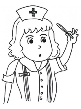 Nurse Holding Thermometer Coloring Page - Free Printable Coloring Pages for  Kids