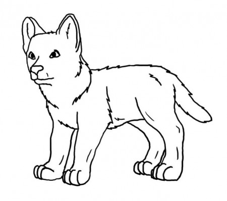Little Wolf Coloring Page - Free Printable Coloring Pages for Kids