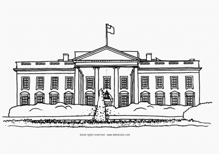 White House Coloring Page For Kids
