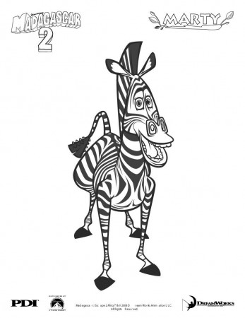 MADAGASCAR coloring pages - Madagascar 2 : Marty the zebra
