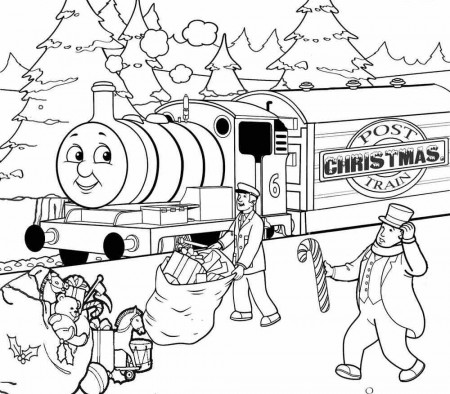 Thomas The Train Coloring Pages Christmas Day | Cartoon Coloring ...