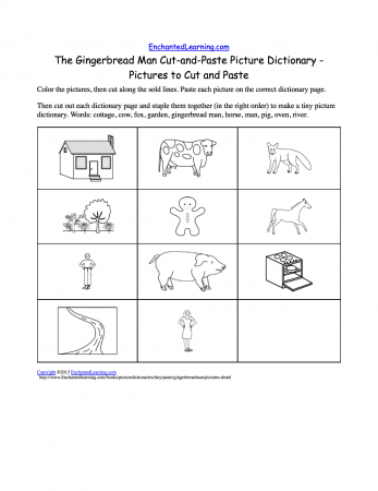 The Gingerbread Man Cut-and-Paste Picture Dictionary - A Short ...