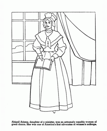 USA-Printables: Abigail Adams - 2nd First lady of the United States - 5 -  US Presidents Coloring Pages