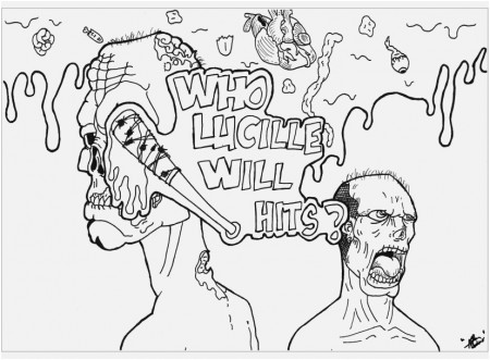 Walking Dead Coloring Pages Image Zombies Twd Lucille by Allan ...