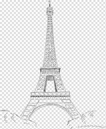 Eiffel Tower Drawing, Arc De Triomphe, Line Art, Black White M ...