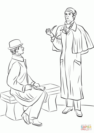 Sherlock Holmes and Doctor Watson coloring page | Free Printable Coloring  Pages