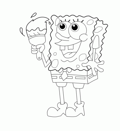 Bob-l-eponge-a-colorier-1 - SpongeBob Kids Coloring Pages