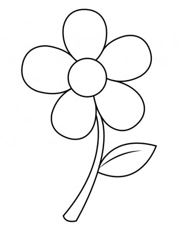 Printable Simple Flower Coloring Page | Printable flower coloring pages, Flower  coloring pages, Flower coloring sheets