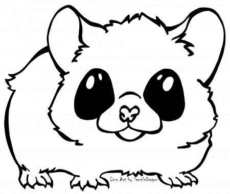 ArtStation - Little Hamster Coloring Page Free2Use