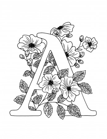 Floral Alphabet Coloring Set - Etsy
