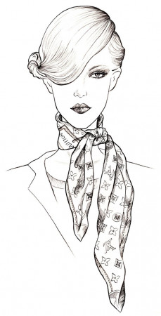 Louis Vuitton Scarves - Sunny Gu | Louis vuitton scarf, Fashion art  illustration, Scarf drawing