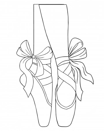 Premium Vector | Black and white outline vector coloring book for adults.  legs of a ballerina in pointe shoes
