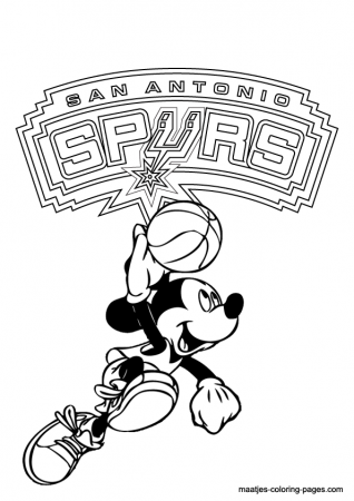 San Antonio Spurs and Mickey Mouse coloring pages