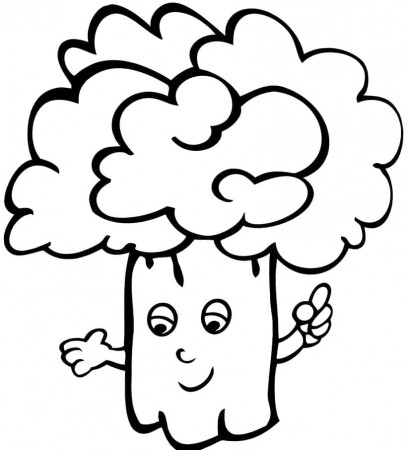 Broccoli Smiles Coloring Page - Free Printable Coloring Pages for Kids