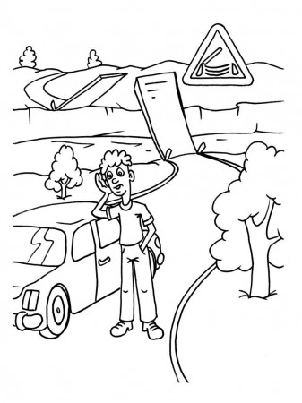 Road Signs coloring page - free printable coloring page