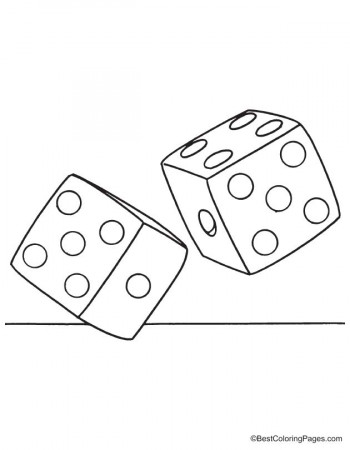 Two dice coloring page | Download Free Two dice coloring page for kids |  Best Coloring Pages
