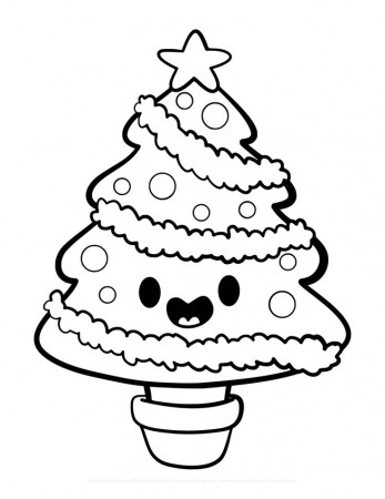 Christmas tree kawaii face keepingupchangs.pdf | Coloring book art,  Childrens christmas, Christmas coloring pages