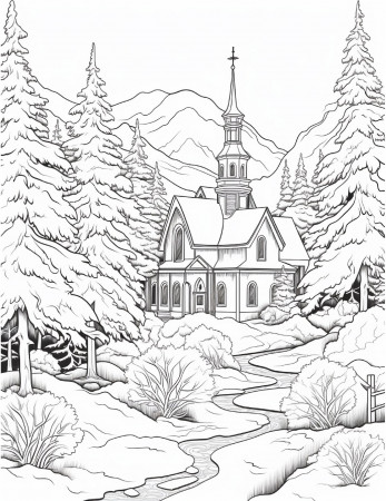 100 Winter House Coloring Pages for ...