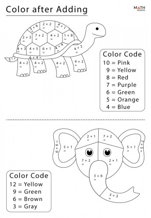 Addition Coloring Worksheets with ...