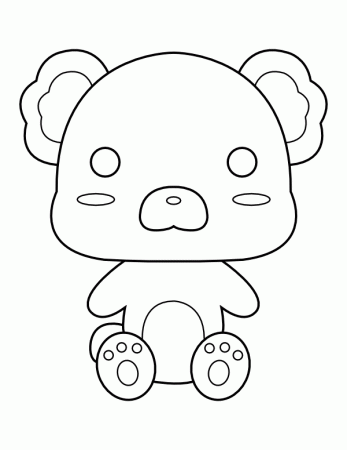 Printable Kawaii Koala Coloring Page