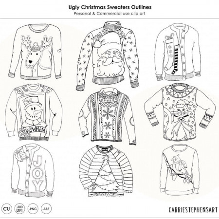 Ugly Sweater Clip Art, PNG Line Art ...