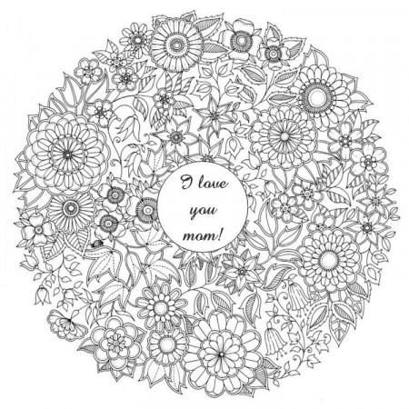 Adult coloring page Mother's day : Mother's day: flowers 1