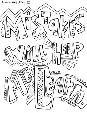 Mistakes will help me learn | Teaching growth mindset, Growth mindset,  Quote coloring pages