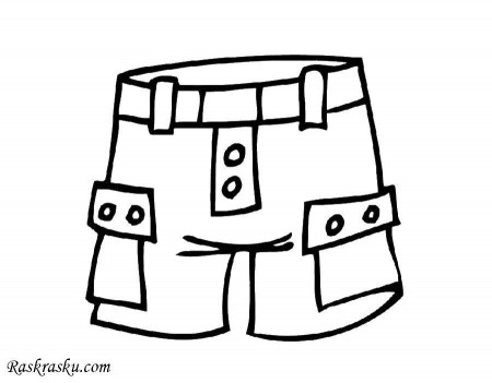 Online coloring pages Coloring page Shorts Clothing, Coloring ...