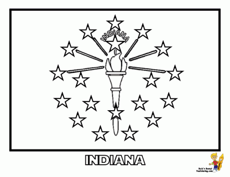 Indiana State Flag Coloring Page