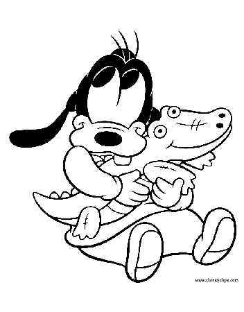 Disney Babies Coloring Pages - Mickey, Minnie, Goofy, Pluto 