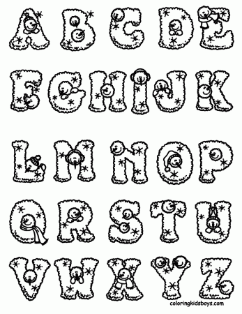 Christmas Alphabet Coloring Pages A-Z