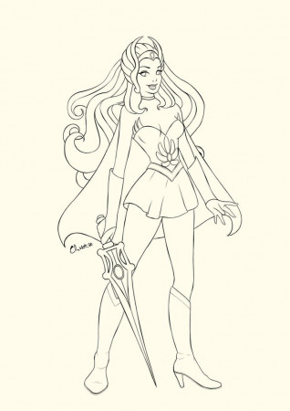 She-ra outline by ~tesiangirl on deviantART | Coloriage SHE-RA ...