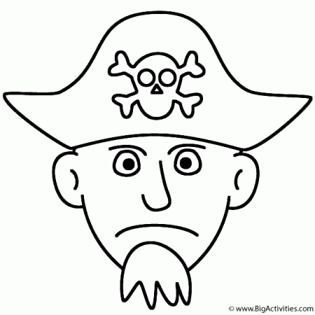 Pirate Face - Coloring Page (Pirates)