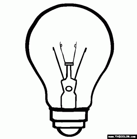 The Light Bulb Coloring Page | Free The Light Bulb Online Coloring