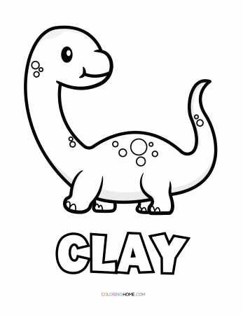 Clay dinosaur coloring page