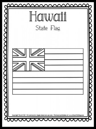 Hawaii State Flag Coloring Page {FREE Printable!} - The Art Kit