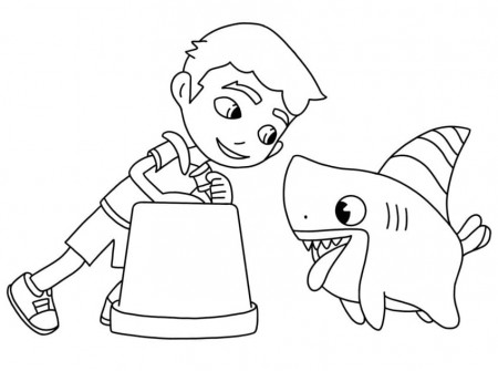 Max and Sharkdog Coloring Page - Free Printable Coloring Pages for Kids