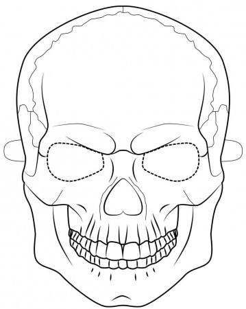 Halloween Skull Mask Coloring Page - Free Printable Coloring Pages for Kids
