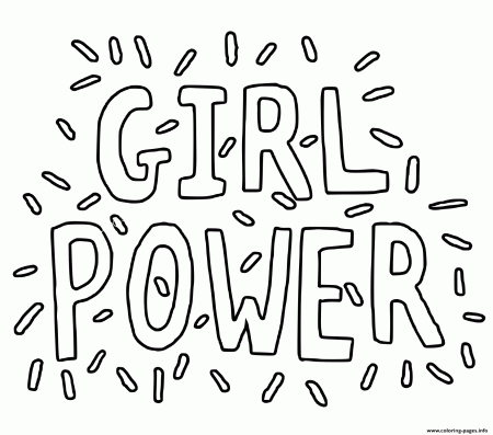 Girl Power Hand Lettering Coloring page Printable