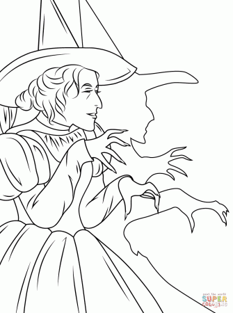 Wizard of Oz Wicked Witch coloring page | Free Printable Coloring Pages