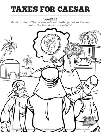 Luke 20 Taxes For Caesar Sunday School Coloring Pages | Sharefaith Kids