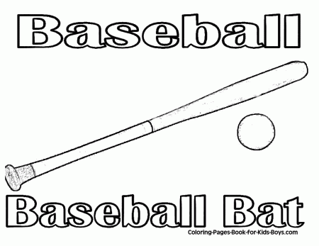 transmissionpress: Baseball Bat And Ball Coloring Page